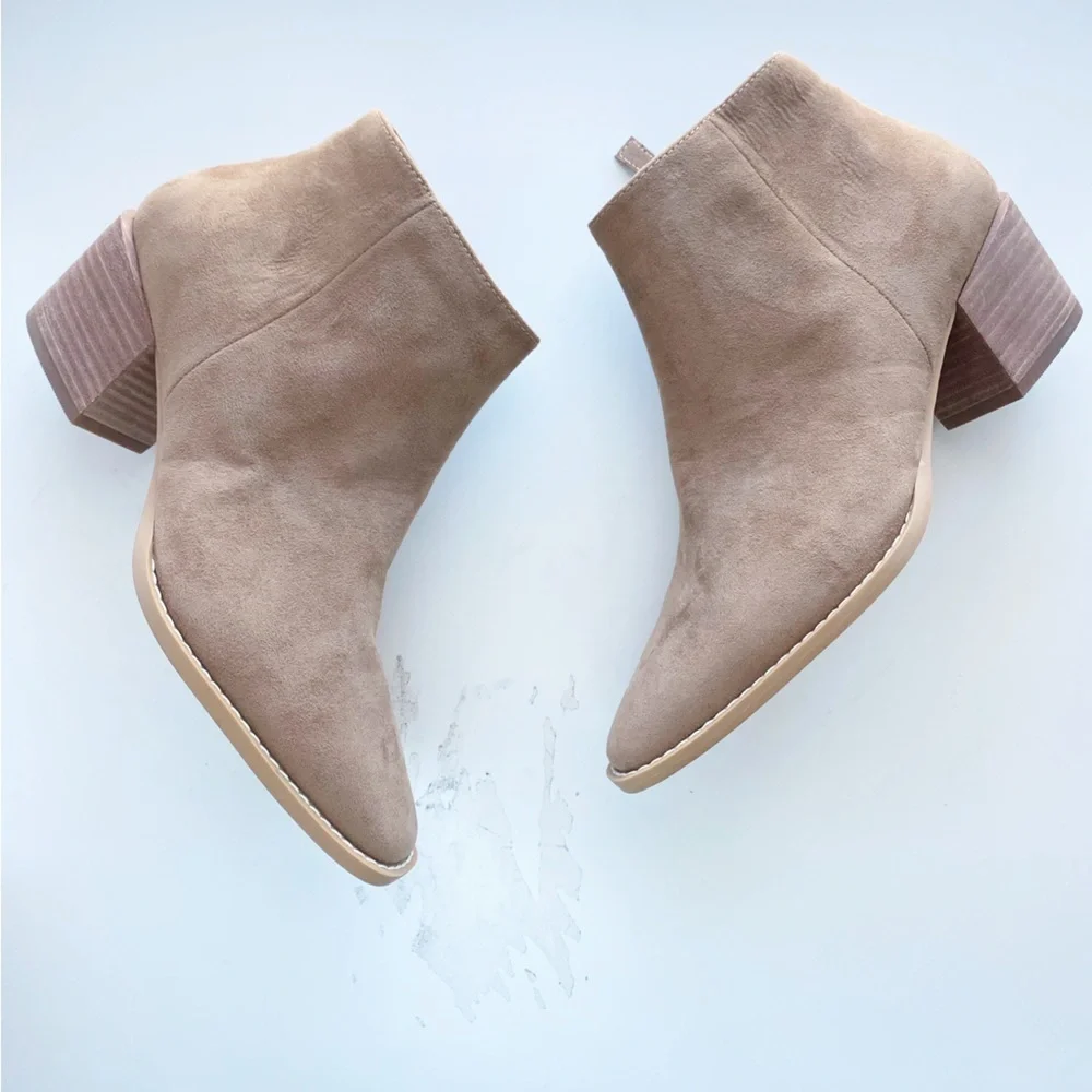 PAOLO Windy Snip Toe Western Ankle Bootie NEW In Mushroom